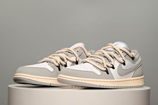 Cheap Air Jordan 1 Low Grey White Men's Women's Basketball Shoes-42 - Click Image to Close